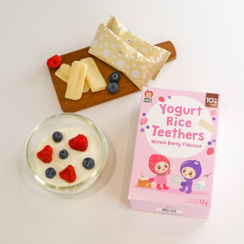 Thailand【Apple Monkey】Aibo Baby Yogurt Brown Rice Yaya Cake Mixed Berry (32g) - ของเล่นเด็ก - วัสดุอื่นๆ 