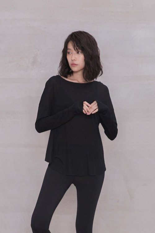 6ix pm ◐   六點生活服飾 優雅自在暖身上衣 Comfy Back Reverse Warm up To T105
