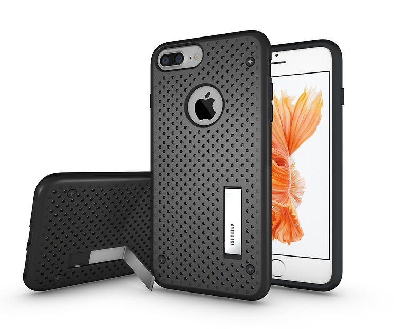 OVERDIGI iPhone7Plus 5.5" 二合一立式全包覆雙料防摔保護殼 黑色 - 其他 - 塑膠 黑色