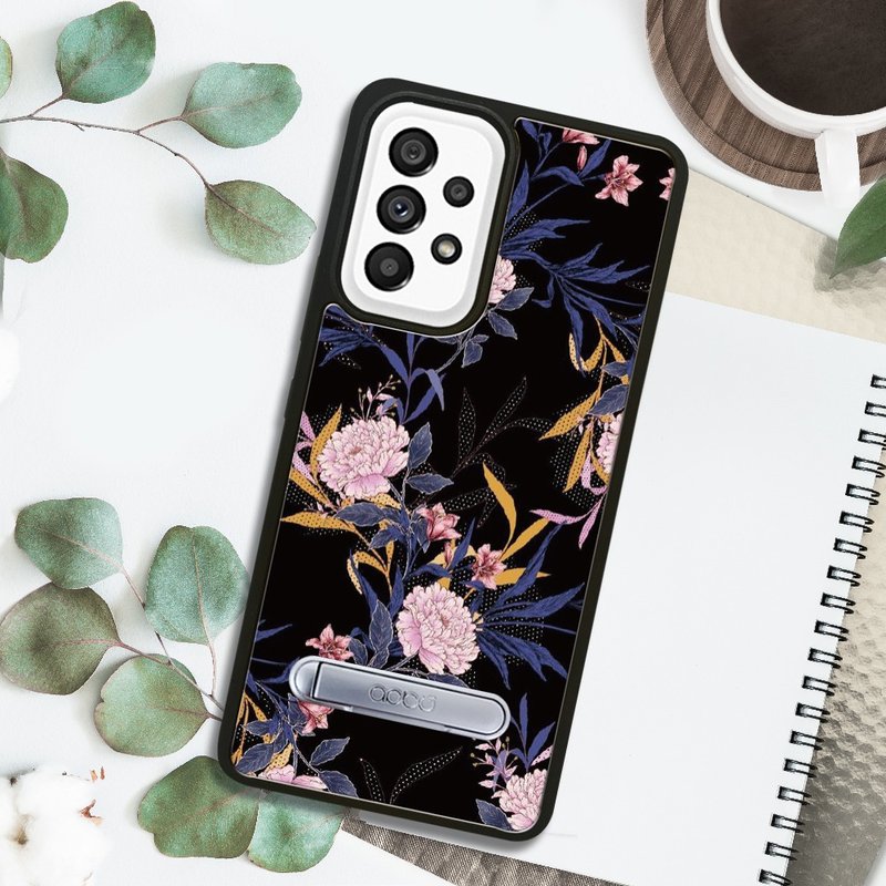 Samsung A55/A54/A35/A34/A25 5G 減震立架手機殼-花語-麝香石竹 - 手機殼/手機套 - 其他材質 多色