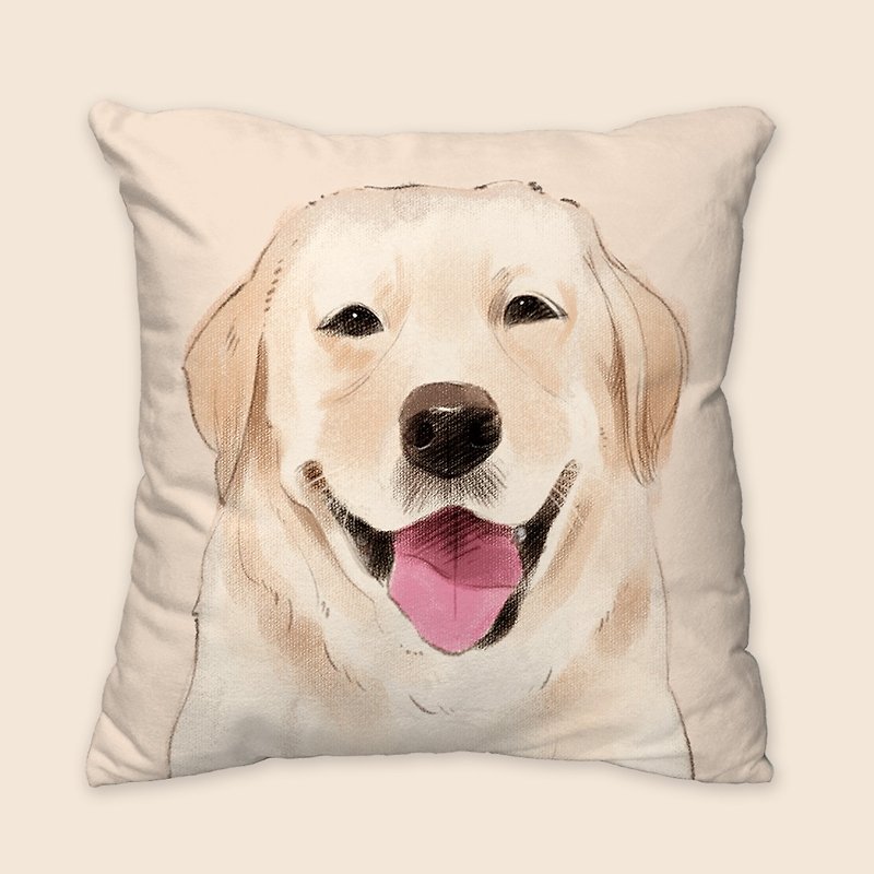 [I will always love you] Classic Labrador Cushion Animal Cushion/Pillow/Cushion - Pillows & Cushions - Cotton & Hemp Orange