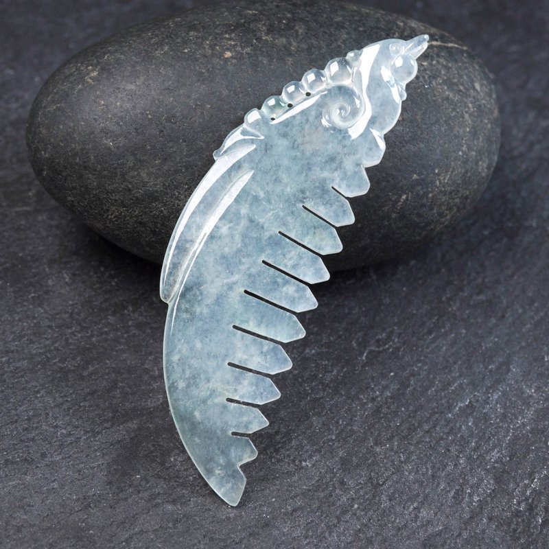 Ice Jade Phoenix Jade Comb | Natural Burmese Jade A Grade Jade | Gift - Other - Jade Transparent