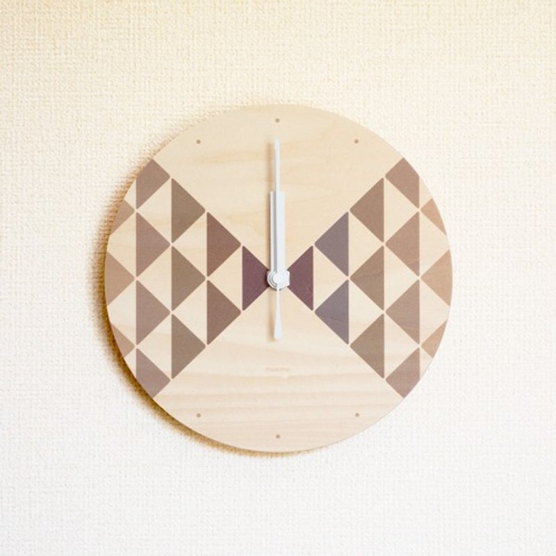 Wall clock Wood Grain and Graphic Design A02 - Clocks - Wood Brown
