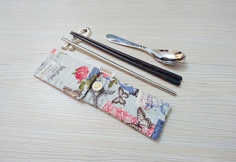 環保餐具收納袋 筷子袋 組合筷專用 雙層筷袋 雜貨英倫 - 刀/叉/湯匙/餐具組 - 紙 