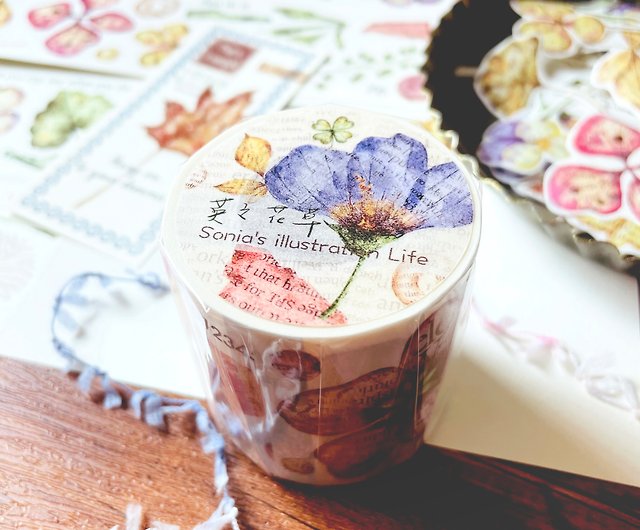 English Floral Paper Tape With Release Paper 5cm Shop Soniaillustration Washi Tapes Pinkoi
