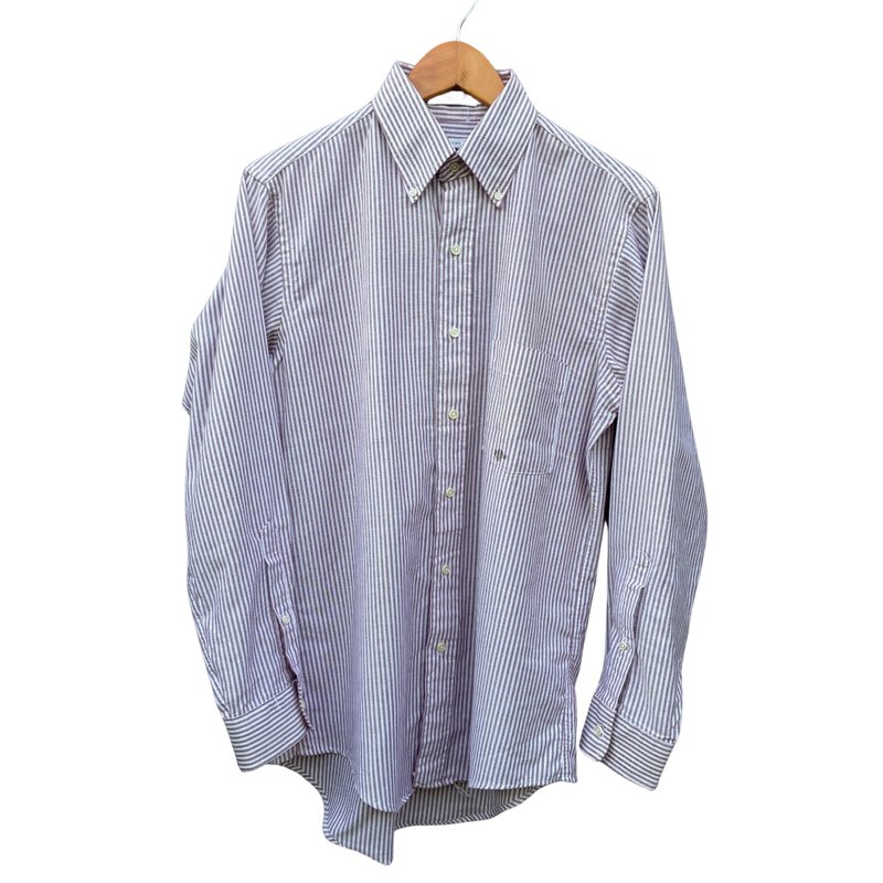 Vintage 80s  Arrow carriage trade Red Striped Cotton Blend  Button Down Shirt - 男襯衫/休閒襯衫 - 棉．麻 紅色