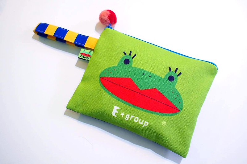 E*group portable box bag Afrog Teal and green double-sided design storage bag handbag cosmetic bag