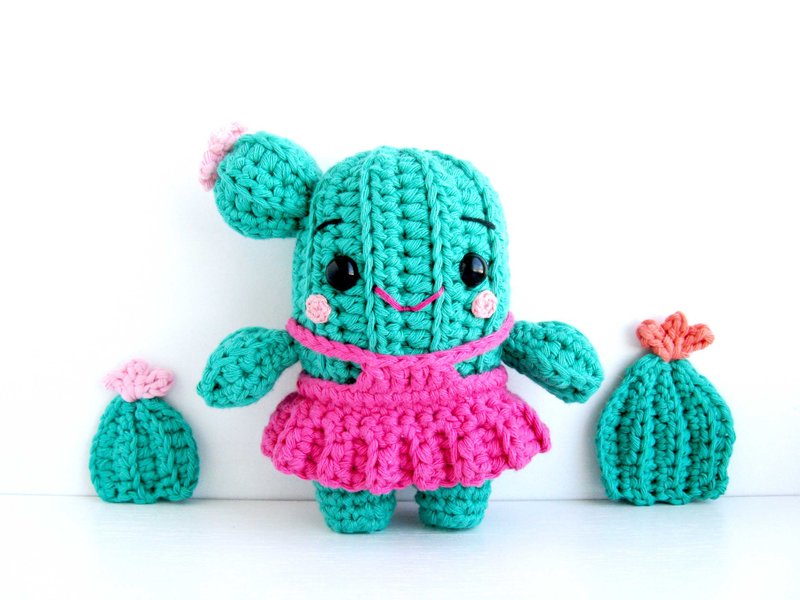 PDF Digital Download, Crochet Pattern Cactus, DIY Amigurumi Cactus pattern - 手工藝教學/工具書 - 其他材質 