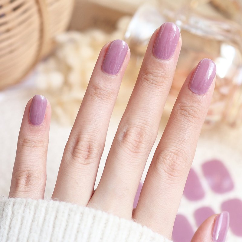 【Lunacaca凝膠指甲貼】C00925 藕荷 無負擔感|簡單易用|不傷真甲 - 指甲油/指甲貼 - 塑膠 