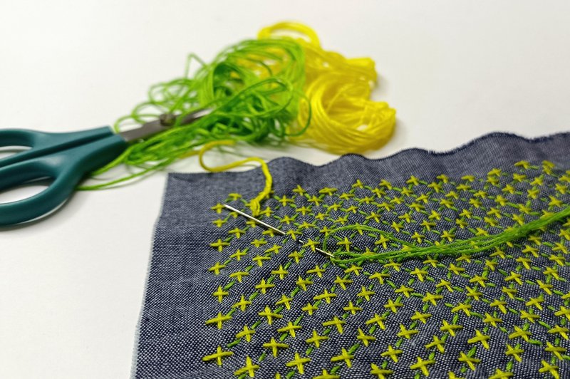 Sashiko patch. - 編織/刺繡/羊毛氈/縫紉 - 棉．麻 藍色