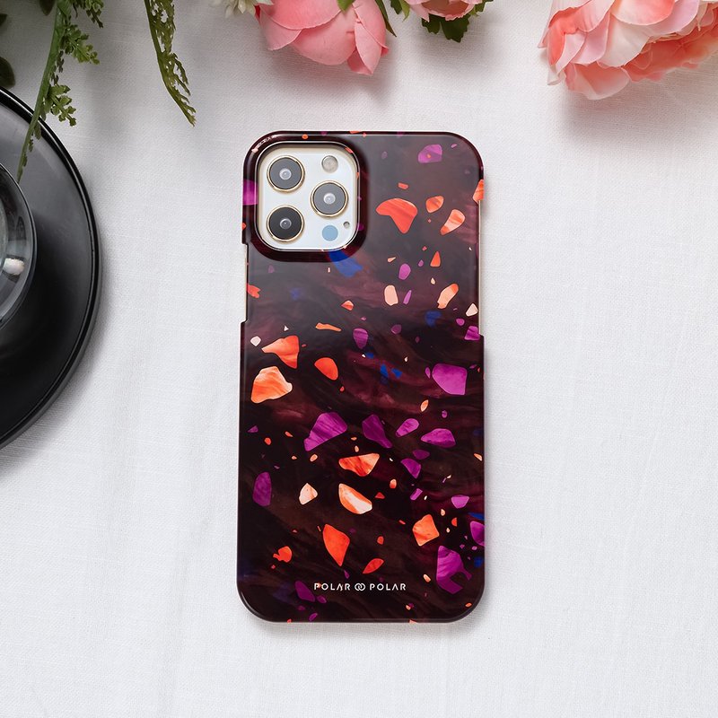iPhone / Samsung 火辣水磨石 半包硬殼 手機殼【客製】 - 手機殼/手機套 - 塑膠 紅色