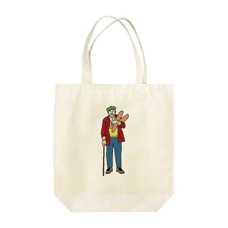 Old man #1 Tote Bag - กระเป๋าถือ - ผ้าฝ้าย/ผ้าลินิน 