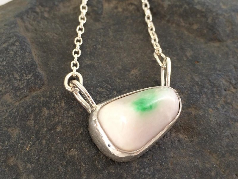 Burmese natural jade SV necklace 2 - Necklaces - Other Metals 