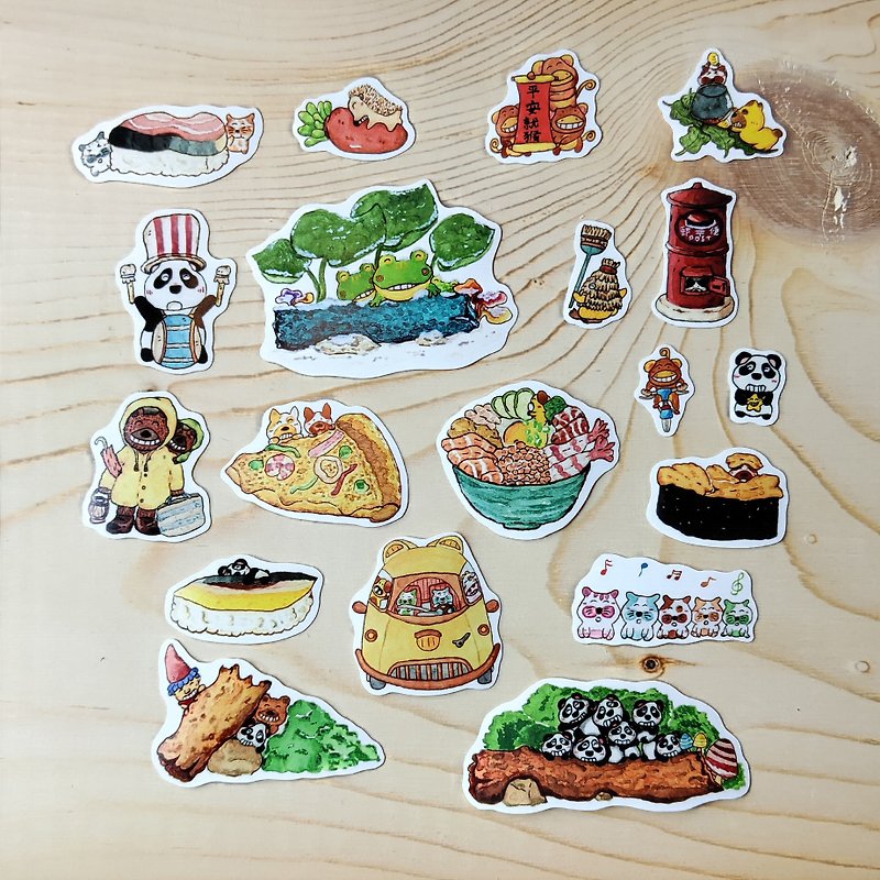 Stickers/waterproof stickers/pearl stickers watercolor hand-painted stickers - Stickers - Paper Multicolor