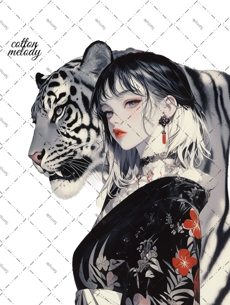 original sticker no.1794 人物ステッカー オリジナルステッカー オリジナル人物ステッカー 装飾ステッカー cotton melody - 貼紙 - 紙 