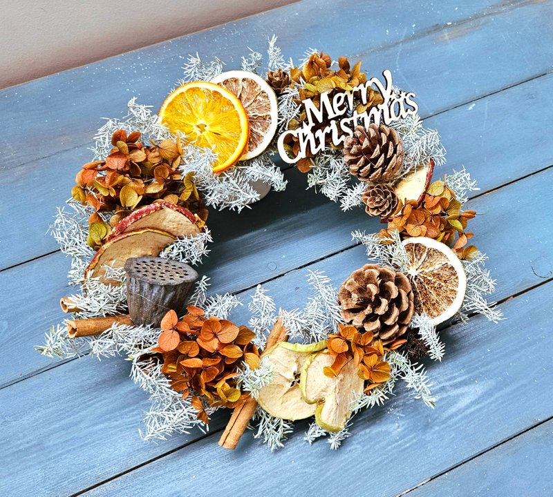 For those of you who love cooking. Christmas wreath (Christmas decoration/Christmas decoration/store decoration) - ช่อดอกไม้แห้ง - พืช/ดอกไม้ หลากหลายสี