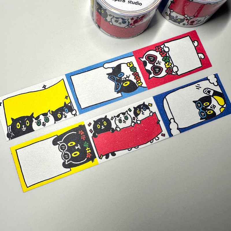 接機小貓便利貼紙膠帶 Sticky Notes - 便條紙/便利貼 - 紙 多色