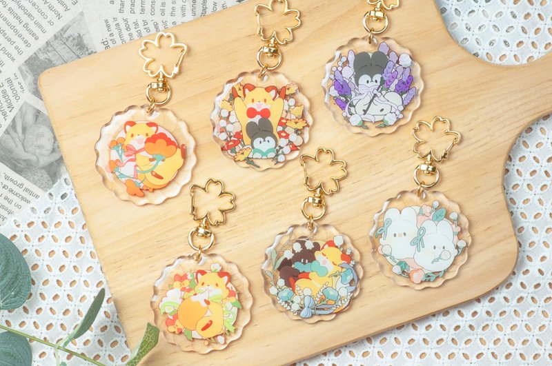 Sippo! Collaboration│Spring and Embossed Cookies│Acrylic Acrylic - พวงกุญแจ - อะคริลิค สีใส