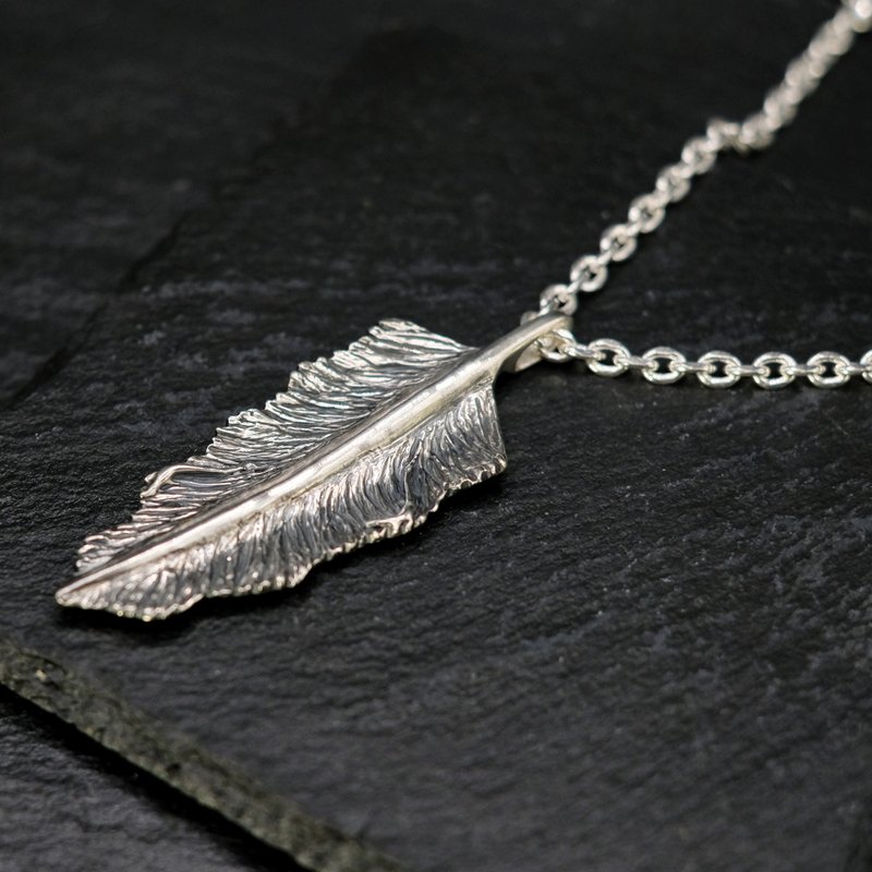 925 sterling silver eagle feather pendant - สร้อยคอ - เงินแท้ 