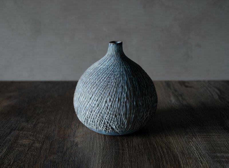 海松_大花器 - 花瓶/花器 - 瓷 藍色