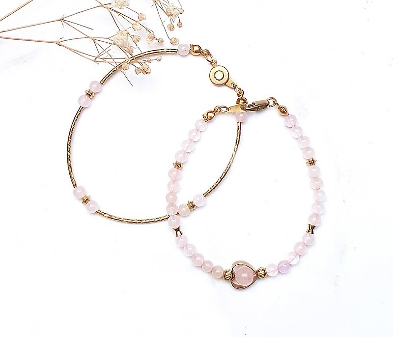 Yu Shou Crystal Series - love Yu Shou pink crystal bracelet Bronze kit Wishing blessings - Bracelets - Crystal Pink