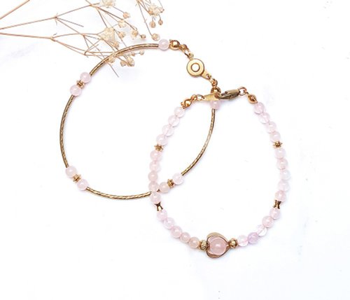 Yu Shou Crystal Series - love Yu Shou pink crystal bracelet Bronze kit Wishing blessings