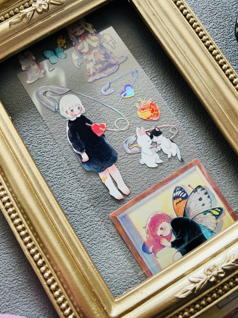 寂寞夢魘 戀愛中の內心動作 PET 和紙膠帶 台灣製 - 紙膠帶/和紙/PET - 其他材質 多色