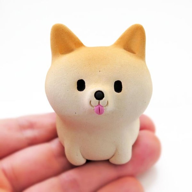 柴わんペーパーウエイト ちょこんとお座り２　柴犬置物 - 擺飾/家飾品 - 黏土 橘色