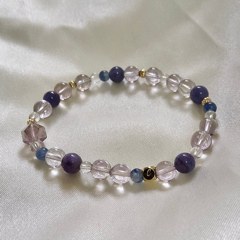 Little Witch Notes | Natural mineral crystal amethyst hematite amethyst Stone bracelet - Bracelets - Crystal Purple