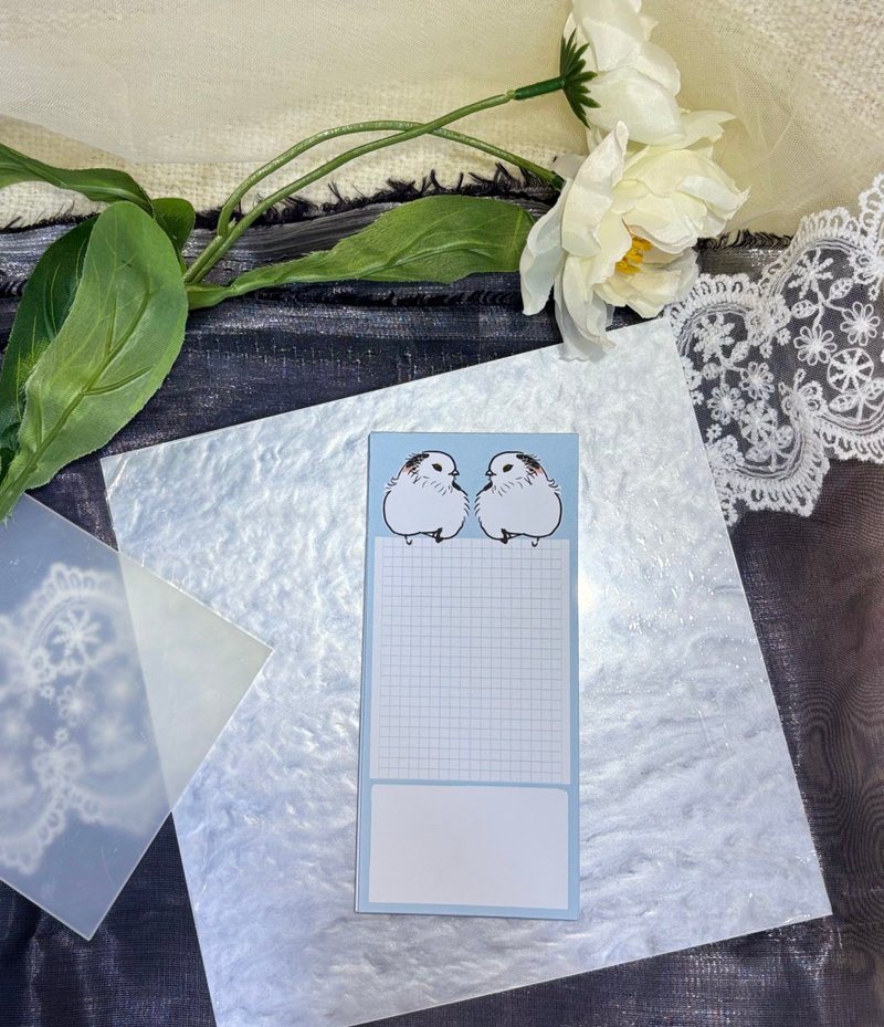 6x14cm銀喉長尾山雀便條紙可撕不黏50張 - 便條紙/便利貼 - 紙 多色