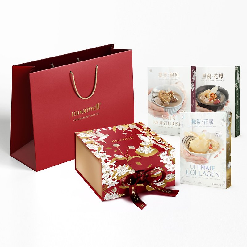 [Prestige Chinese New Year Gift Box] Therapeutic Stew Soup Contains Flower Collagen Only Abalone Nourishing Blood and Beauty - Health Foods - Fresh Ingredients Multicolor
