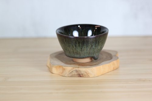 自然釉文創工作室 【母親節禮物】50ml 天目釉淚 中式小茶杯 鶯歌名家葉敏祥作品