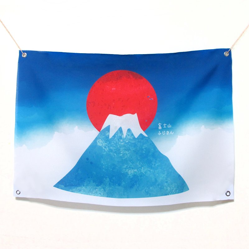 富士山掛け布背景布 - ポスター・絵 - その他の素材 ブルー