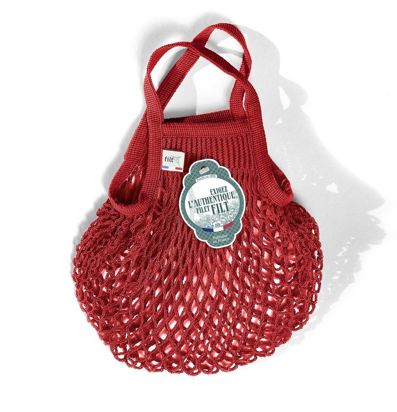 French Filt Classic Handmade Woven Bag-Red Rouge - กระเป๋าถือ - ผ้าฝ้าย/ผ้าลินิน สีแดง