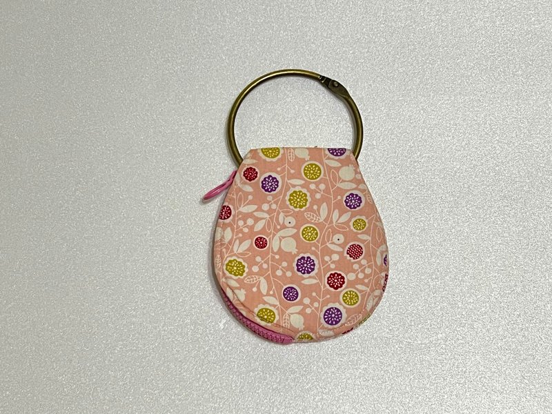 Pink Spring-Hoop Key Coin Purse - Coin Purses - Cotton & Hemp Pink