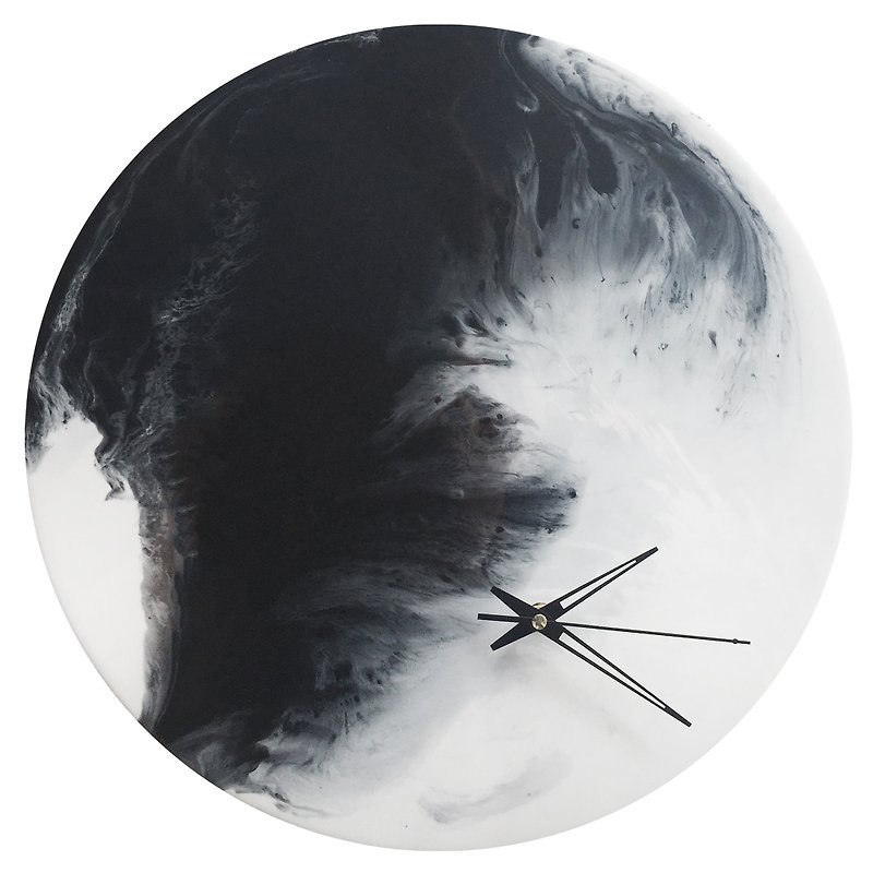 天使の翼・白の黒・時計n時計天使の翼40cm - 時計 - プラスチック ブラック