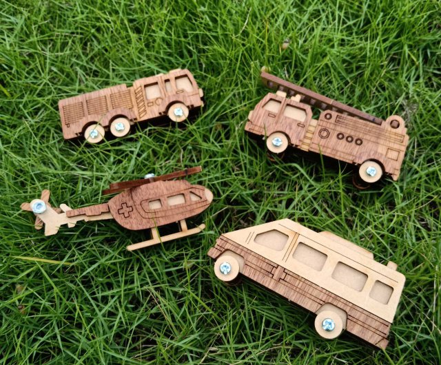 DAFU CRAFTS 木製　ウッド　バイク　消防車　車 手作りDIY] 寿安武消防署手作りDIYおもちゃの車 - ショップ J