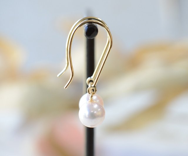 アコヤ真珠フックピアス K18 - ショップ JEWELRY and PEARL