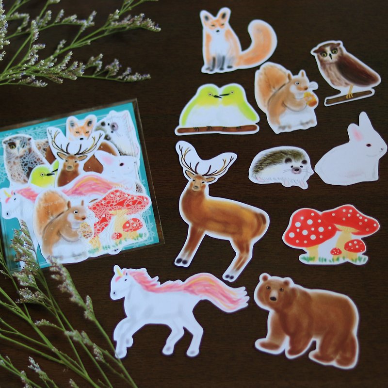 Forest Illustration / Sticker Pack - สติกเกอร์ - กระดาษ หลากหลายสี