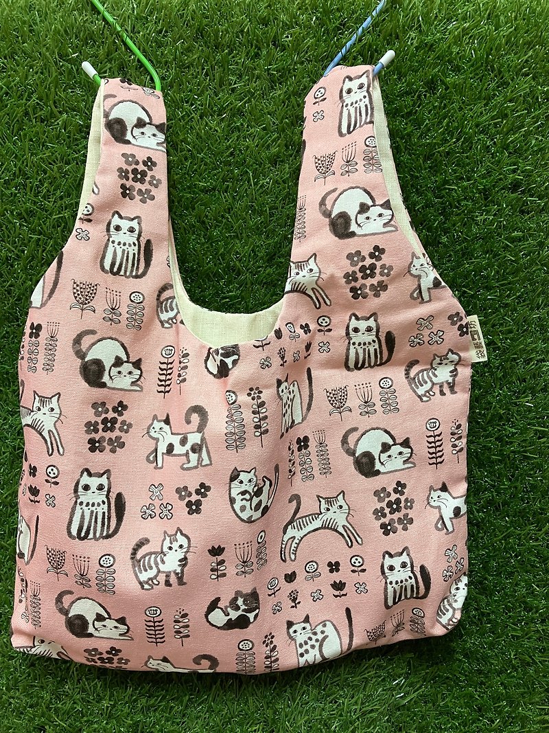 Tote bag, shopping bag, eco-friendly bag, travel bag - Handbags & Totes - Cotton & Hemp Pink
