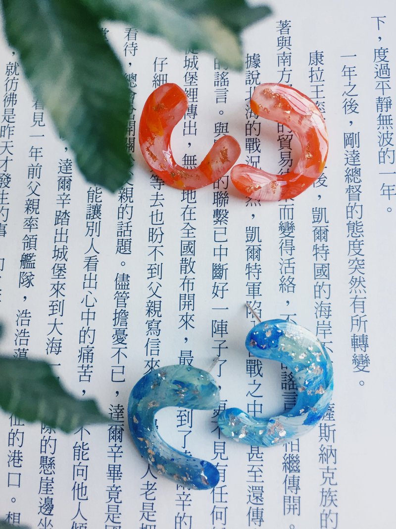 Hello Color Series-Color Big C Earrings/Earrings - Earrings & Clip-ons - Resin 