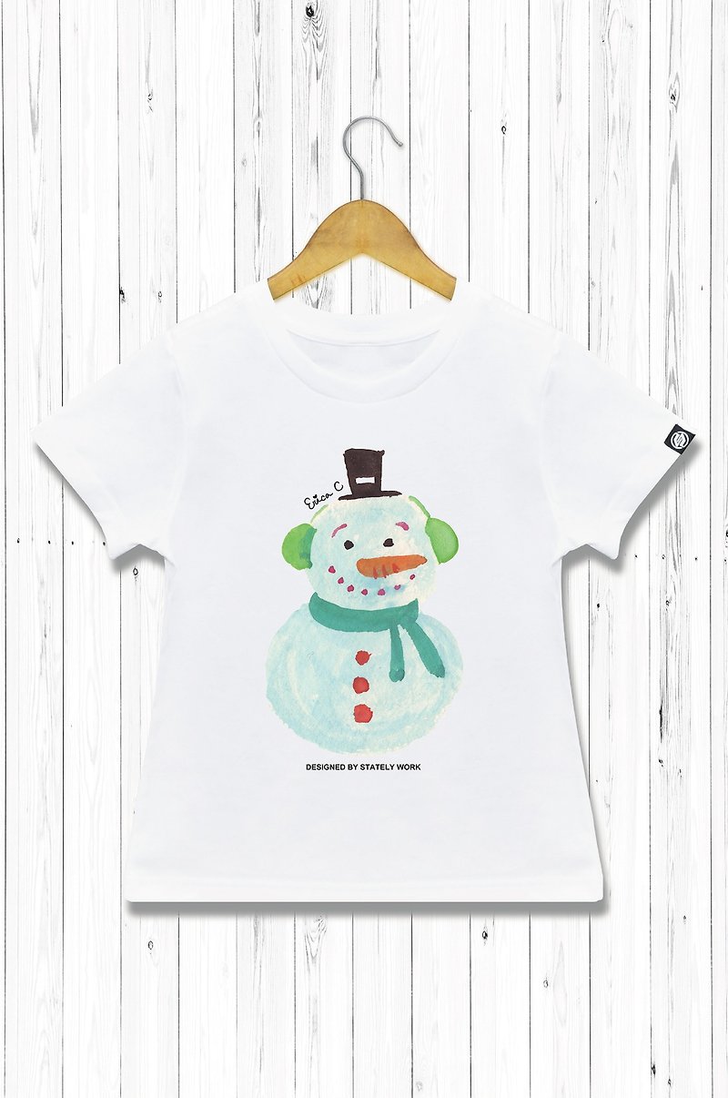 STATELYWORK Christmas Snowman Hand-painted T-Kids - Other - Cotton & Hemp Multicolor