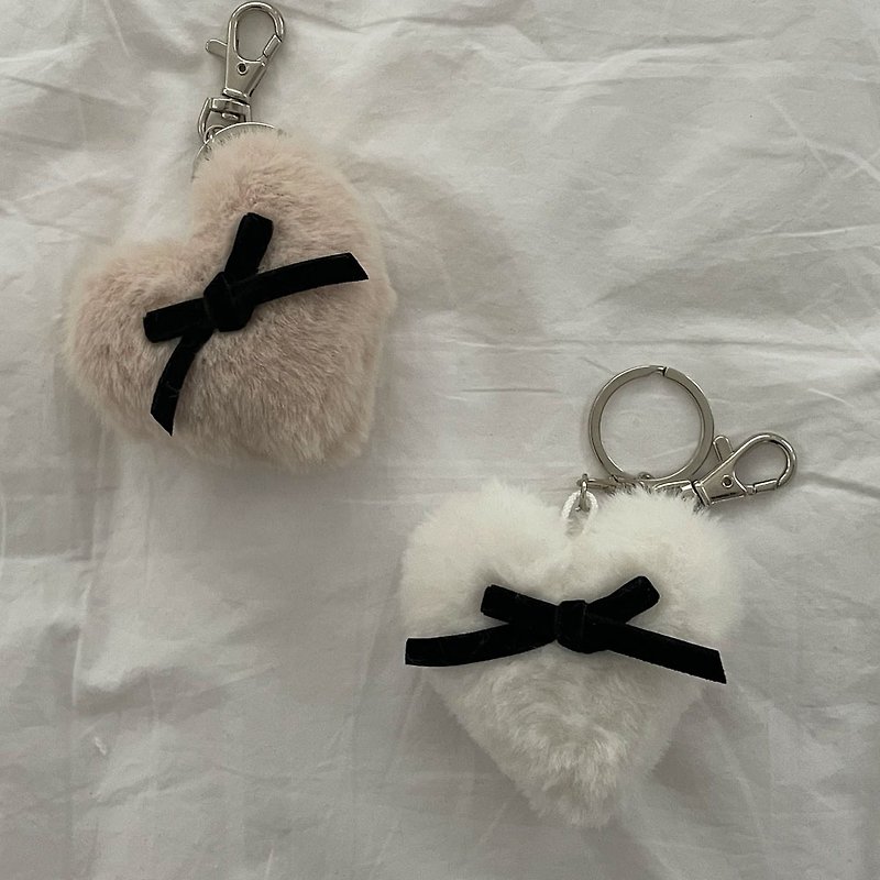 HEART RIBBON KEY HOLDER - Keychains - Faux Leather 