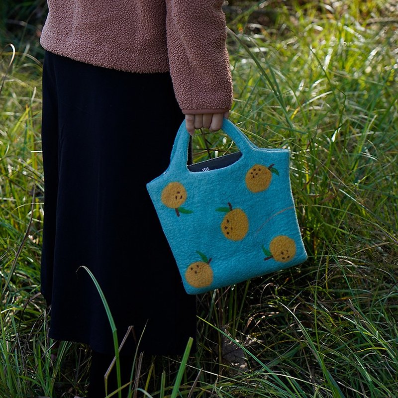 Ke Ren wool felt pear bag ladies bag handbag wrist bag handmade retro art leisure wild tote bag