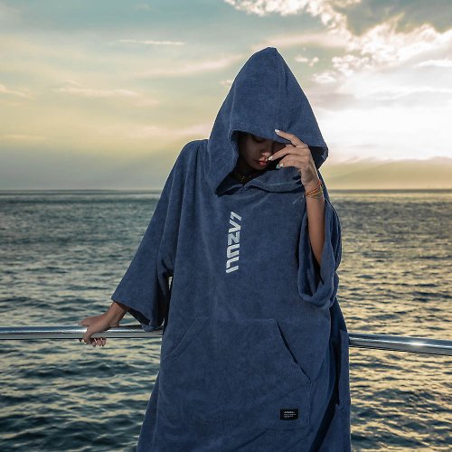 LAZULI LAZULI 保暖防風強力吸水毛巾衣(厚款) 暗墨藍色