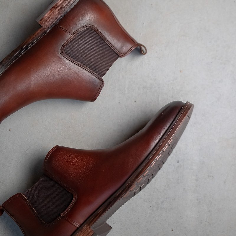 Chelsea bird Bronze Big Size - Men's Boots - Genuine Leather Brown