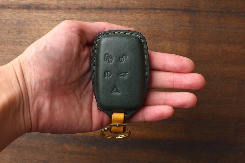 茶皮 Land Rover 路虎鑰匙皮套 Range rover Defender Discovery - 鑰匙圈/鎖匙扣 - 真皮 