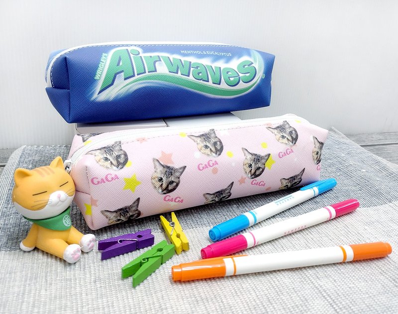 オーダーメイド フェイクレザー シンプルペンケース 文具ケース 筆入れ オーダー ペンポーチ 収納ケース カスタム - 筆箱・ペンケース - その他の素材 