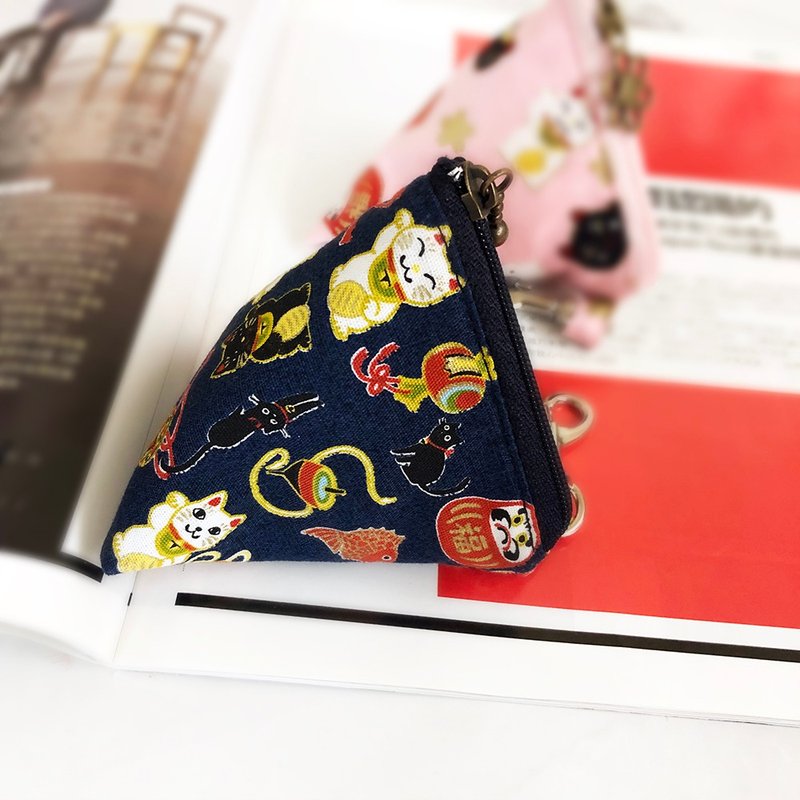 零錢收納包 寵物外出收納包-招財貓 - 零錢包/小錢包 - 棉．麻 