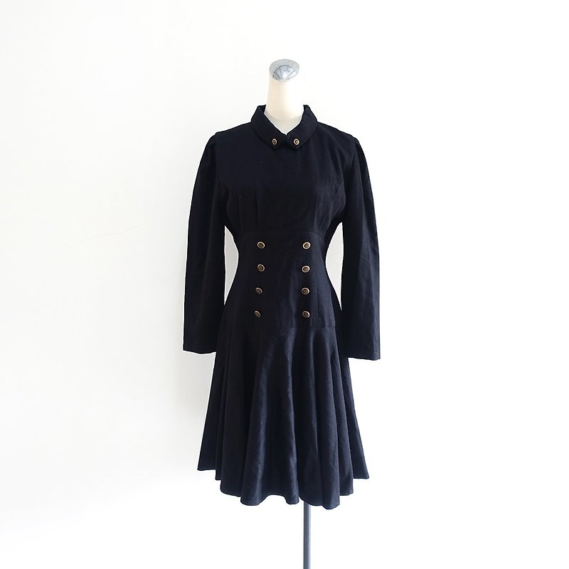 │Slowly│ Black. Unique - Vintage Fur Dress │vintage. Vintage - One Piece Dresses - Cotton & Hemp Multicolor